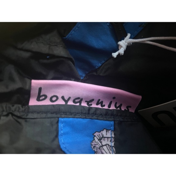 NWT boygenius x BAGGU Medium Nylon Crescent Pink Carnation Blue Crossbody Bag - Picture 6 of 8
